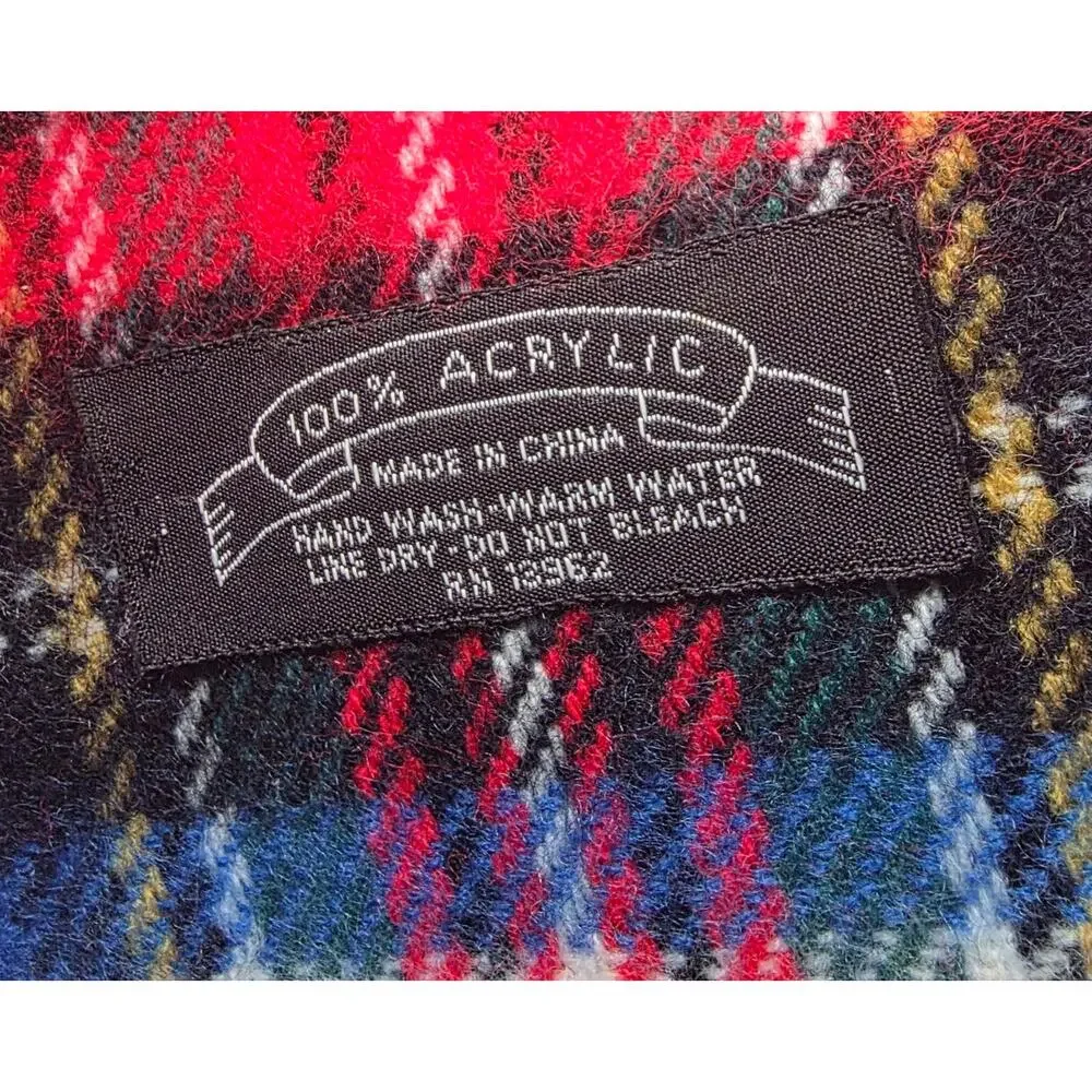 Lot of 3 Plaid Scarves Pendleton Wool + Plush Apparel Oversized Wrap